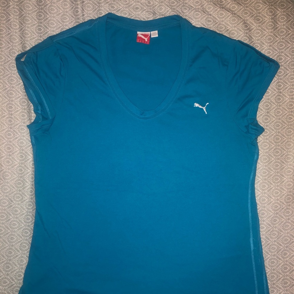 Turquoise Puma short sleeve active shirt